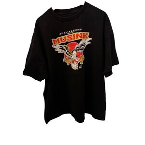 Travis Barker Presents MUSINK Eagle Graphic T-Shirt 2XL BlackTattoo Festival Mer